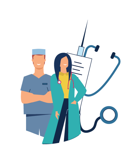Illustrations de deux médecins